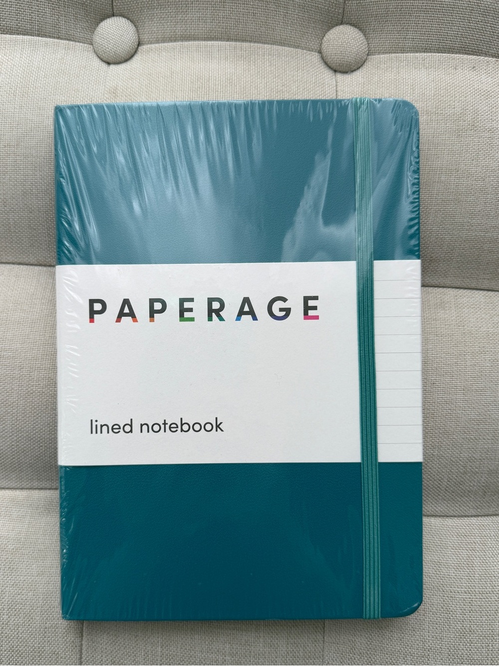 Teal Lined Notebook with Elastic Closure